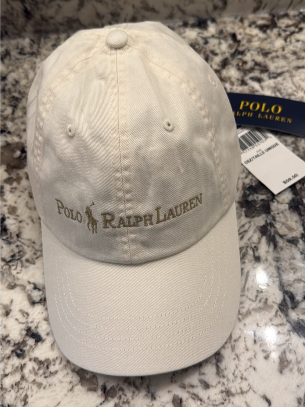 Polo by Ralph Lauren Men’s Baseball Cap in Cream and tan ..o/s.. nwt., unisex